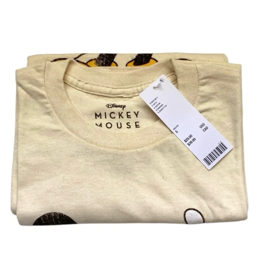 ✨NWT Urban Outfitters Unisex Disney Mickey Mouse Graphic Cream Tee - Picture 6 of 7